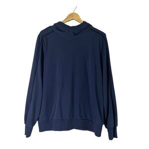 A454510 J JASON WU French Terry Hoodie With Lace Trim Marine Blue M